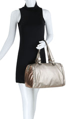 Jessie Metallic Faux Leather Duffel Bag