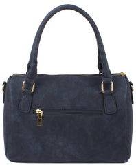 Maya Faux Leather Front Round Zip Satchel