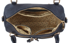 Maya Faux Leather Front Round Zip Satchel