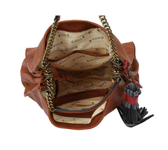 Leslie Faux Leather Hobo Tote Bag