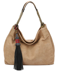 Leslie Faux Leather Hobo Tote Bag