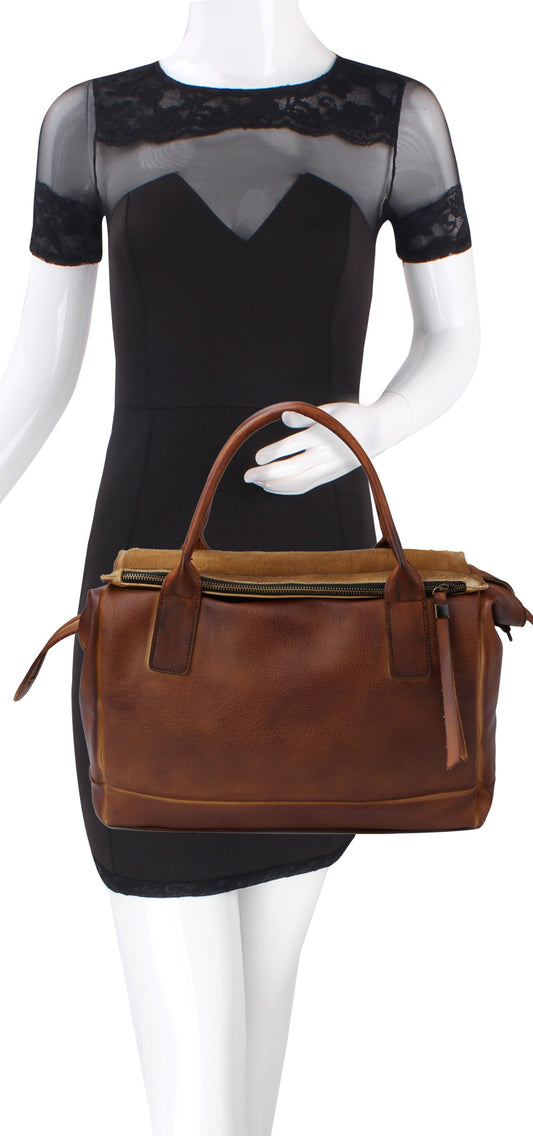 Ronnie Faux Leather Weekend Messenger Bag