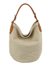 Strappy Leather Hobo Bag