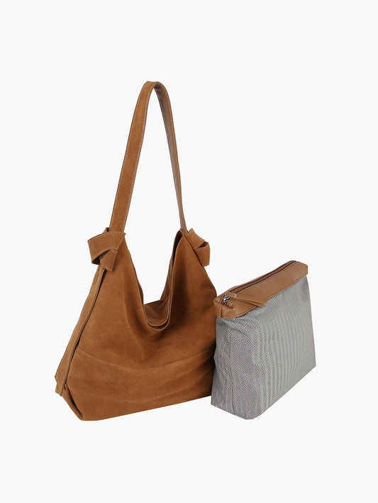Kristin 2in1 Chamois Leather Shoulder Bag and Insert