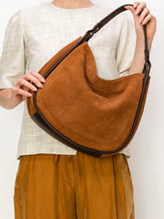 Nia Chamois Leather Crescent Shoulder Bag