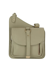 Sage Casual Leather Crossbody Bag