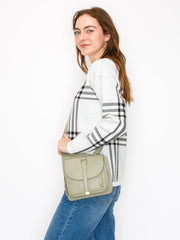 Sage Casual Leather Crossbody Bag
