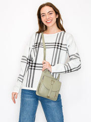 Sage Casual Leather Crossbody Bag