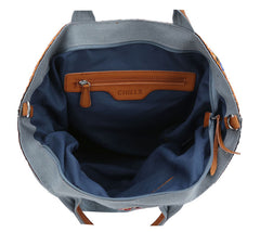 Layla Boho Embroidered Canvas Tote Bag