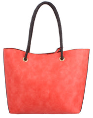 Gianna Faux Saffiano Leather Special Handle Tote