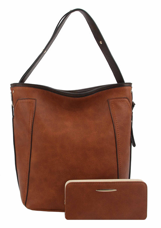 Samantha Faux Leather Work Tote with matching Wallet