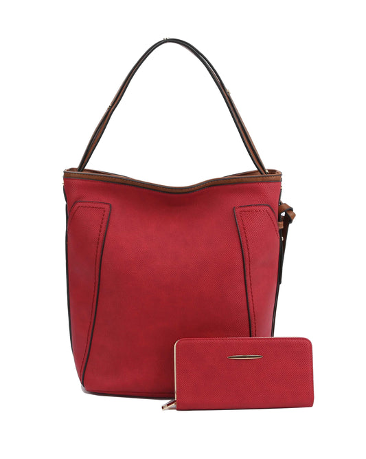 Samantha Faux Leather Work Tote with matching Wallet